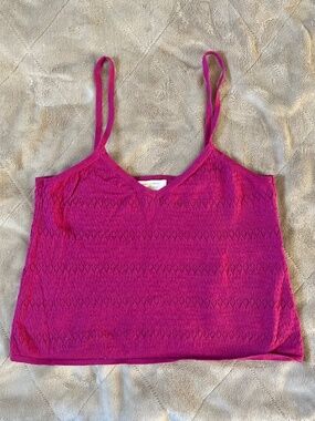 Sezane pink knit tank top